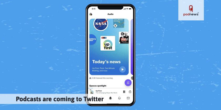 Twitter displaying a podcast