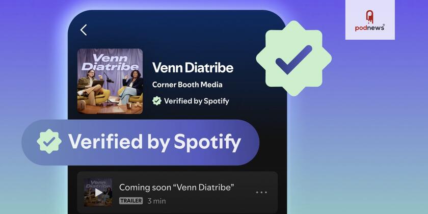 A screenshot of a Spotify app with a verified badge on it