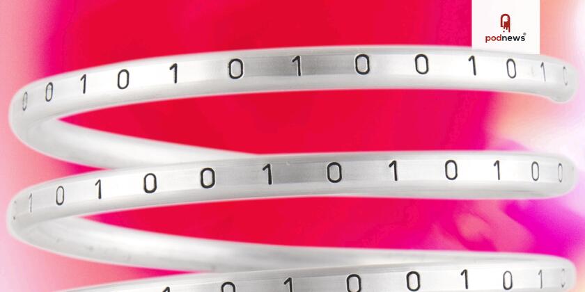 A close-up of the Webby Awards trophy