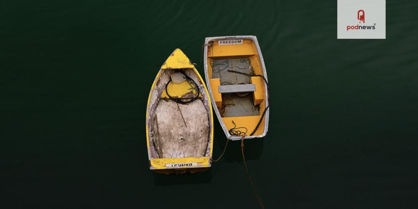 Two boats that look almost the same. In Folkestone, Kent, England
