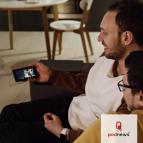 Two people watching a video on their phones