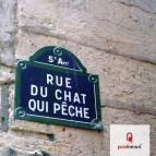 The Road of the Fishing Cat, a street sign in Paris
